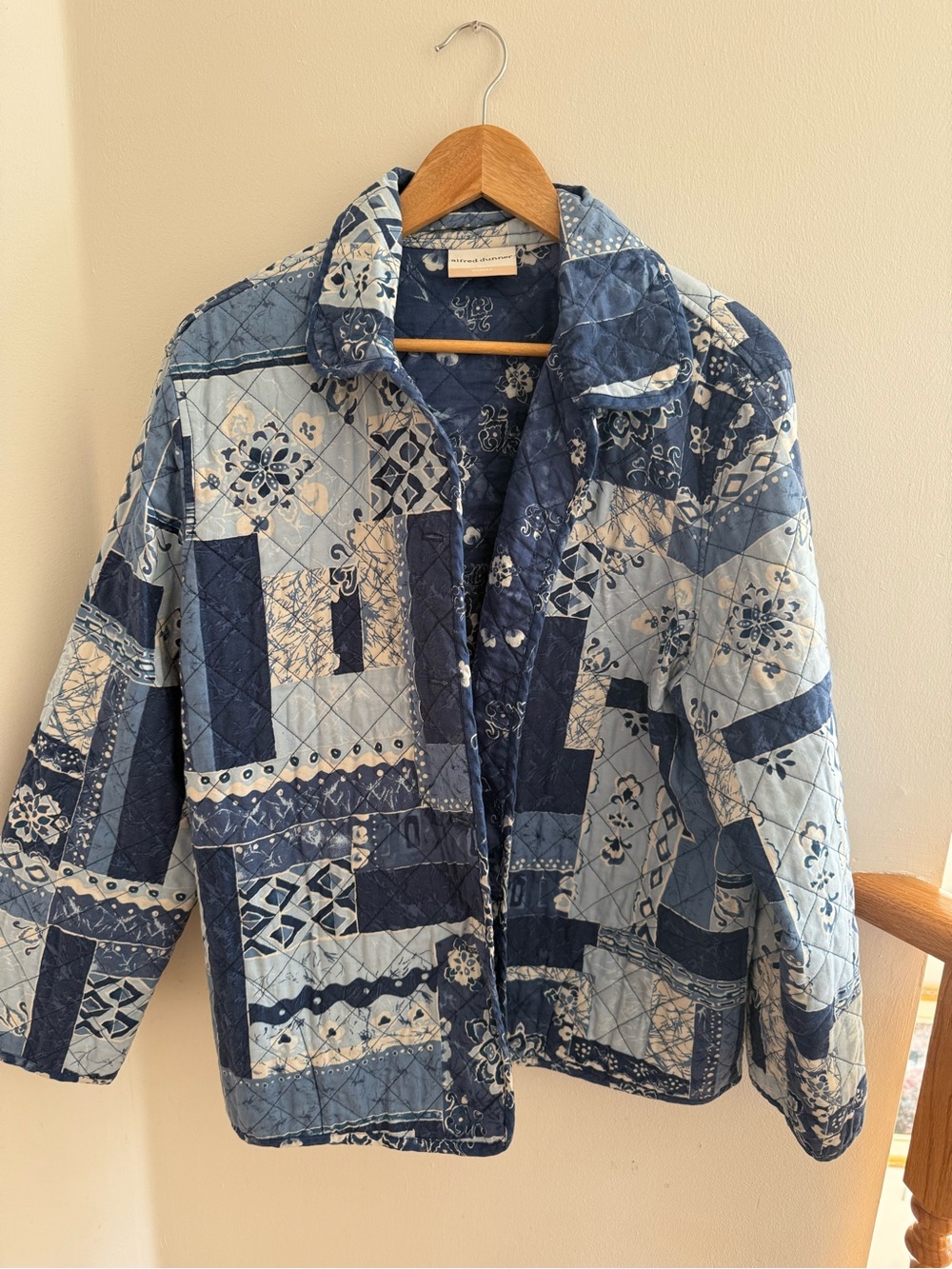 Quilted Patchwork Blue Jacket - Women